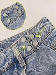 1 pieza Hebilla invisible para pantalones de mezclilla, ciñe la cintura, antiexposición