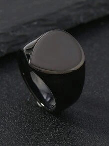 Anillo personalizado de acero inoxidable grabado para hombres, regalo de aniversario o festivo