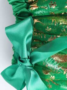 圣诞仙女服装 - 手工制作的蓬巴杜连衣裙，配有驯鹿角头带和雪花装饰 - 涤纶编织休闲仙女服装，适合节日庆祝舞会万圣节 - 聖誕套裝 - 查看 6