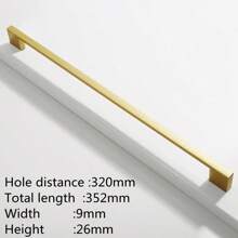 1 Stück einfacher schwarz gebürsteter Möbel Griff mit Plakaquevergoldung, Aluminium-Legierung Küchenfront, Schubladenknopf, Glastürschrank, Kleiderschranktür, Möbelgriff Beschlag