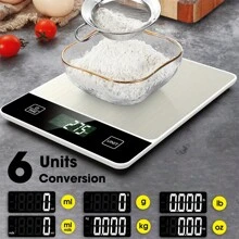 Digital Food Scale 10kg/22lb - Precise 1g/0.04oz Graduation Kitchen Scale For Baking & Cooking, Stainless Steel With Tare Function.Requires 2*AAA Batteries For Power Supply(Batteries Not Included). - Multicolor - View 2