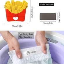 [Custom]1pc Personalized Name Stamp For Clothing Waterproof Custom Stamp Fabric Stamp Self-Inking Clothing Stamp 36 Patterns 4 Style,Happy Food Engraving" Children's Clothing Name Stamp Set With Integrated Ink Pad, Durable PE Material, English Inscription - Glue Dripping Process, Includes Burger, Fries, Juice Box Shapes,English Lettering,Back To School Seasons - Juice - View 11