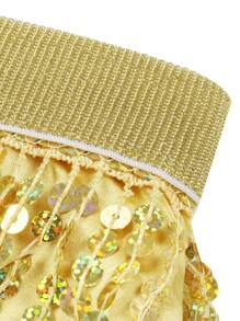 Women Sequined Fringe Skirt, Glitters Elastic Waist Miniskirt, Mini Skirt For Dance, Rave Party, Black/Silver/Gold/Red