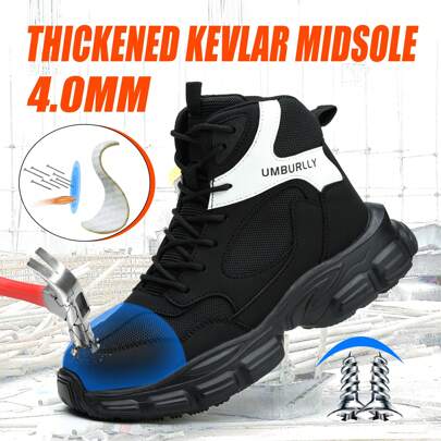 1 Pair Fashion Steel Toe Shoes For Women Wear-Resistant Vandal-Proof And Puncture-Resistant Safety Sneakers Comfortable Lightweight Work Trainer ,Dual Use For Work And Life,Houseware,Construction Site,Gardening