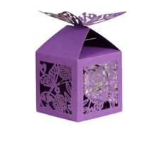 25PCS Hộp kẹo hình bướm cắt laser, hộp quà tặng hoa, túi đựng bằng giấy ngọc trai giả dùng cho tiệc cưới, sinh nhật, lễ rửa tội, trang trí tiệc - 25 cái/bộ - Xem 6