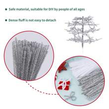 Bộ 200 ống làm sạch bằng vải nhung, 100 ống làm sạch bằng vải trắng + 100 ống làm sạch bằng vải kim tuyến bạc, ống làm sạch bằng que lông số lượng lớn cho nghệ thuật và thủ công, trang trí nhà cửa dịp Giáng sinh - Nhiều màu - Xem 5