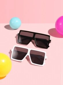 2 PCS Boys And Girls Acrylic Casual Square Frame Fashion Glasses For Holiday Outings, Parties And Holiday Gifts - Multicolor - View 9