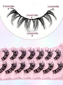 7 Pairs CC Curl Full False Lashes 3D Natural Spiky Manga Lashes Cat-Eye Fluffy Wispy Soft Lashes Fake Eyelashes False Eyelashes Strip,Natural Soft Eyelash Crisscross Wispy Fluffy Lashes,Naturally Slender, Curled And Enlarged Eyes,For Women To Use Travel, PartyJapanese Makeup Wet Look Manga False Eyelashes Makeup After Shower Natural Long And Volume Faux Mink Curl Soft Hair Makeup Eye Tool For Beauty - 黑色 - 查看 3