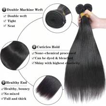Straight Bundles Human Hair Human Hair Bundle 12A Brazilian Straight Wave Bundles Human Hair Natural Black Color 3 Bundles Human Hair