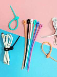 10/20 件硅胶可重复使用电缆线整理器卷线器收纳架多用途电缆扎带固定扣，电缆扎带数据线整理器，包带线管理拉链扎带扭结多功能包夹食物收纳器耳机线整理夹夏季旅行必需品健身学校用品露营节日必需品度假配件旅行配件邮轮