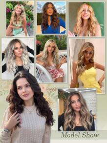 Extensions de cheveux à clipser, 4 pièces Extensions de cheveux de 12 pouces, extensions de cheveux ondulés courts, invisible, faites de fibres synthétiques douces. Convient pour une utilisation quotidienne des femmes.