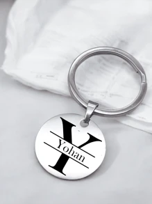 Customized Name Keychain Initial Letter Keychain, Personalized Keyring Monogram Keychain ,Leisure, Simplicity, Fashion,Customized Keychain Mother's Day ,Gifts For Father, Gift For Him,Christmas Keychain