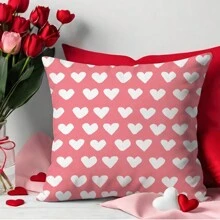 情人节装饰品、温馨物品、情人节礼物靠垫套、枕套 1 件/4 件情人节心形条纹字母印花涤纶枕套、枕垫、房间装饰、卧室装饰、沙发装饰、45x45 厘米、不含枕芯 - 彩色 - 查看 9