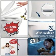 Bộ 4 miếng lót bồn cầu đa năng có miếng cao su dính chắc - Miếng dán bồn cầu bằng nhựa tự dính, có thể tái sử dụng, hình bầu dục, thích hợp cho gia đình, khách sạn, bệnh viện - 1,77*0,7 inch/4,5*1,8cm - Xem 8