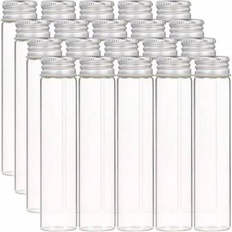 20Pcs 25ml Glass Sealed Bottle With Screw Aluminum Cap Clear Liquid Sample Vial For Gift Wedding Favors Decorations