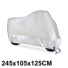 Black 190T Oxford Motorcycle Cover, Outdoor Waterproof, Sunproof, Dustproof, Snowproof, With Lock Hole, Extra Storage Bag, All-Season Use