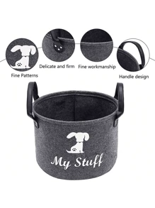 1PC Pet Storage & Organization,Felt Pet Toy Storage Basket, Pet Supplies Felt Storage Bin, Keep Your Home Neat & Tidy