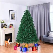 Grüner Weihnachtsbaum 180 CM , 800 künstliche Zweige aus PVC, Metallständer Eisenfüße, Baum im Haus Dekoration, Weihnachtsgeschenk, Neujahr, Festivals - Grün - Übersicht 2