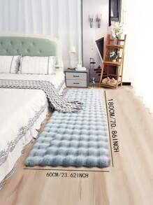 1pc Plush Rectangular Solid Color Rug, Soft High-Quality Fluffy And Easy-Clean Indoor Decorative Carpet, Suitable For Bedroom, Living Room, Sofa, Vanity, Tatami Room, Etc. Gifts Birthday Graduation