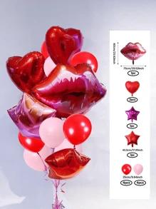 13 quả bóng bay lá kim cỡ lớn, bóng bay hình trái tim/ngôi sao màu đỏ 18 inch, bóng bay ngôi sao màu hồng cánh sen, bóng bay cao su macaron màu đỏ 10 inch dùng để trang trí tiệc ngày lễ tình nhân - Nhiều màu - Xem 5