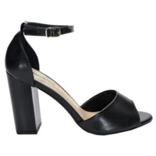Women's Sandals High Heel Buckle Platform Comfortable Patent Leather Retro Light Soft - 黑色 - 查看 2