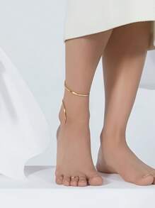 CHOSHILAR 1 pièce Bracelet de cheville vintage en forme de S ajustable pour femmes, en laiton, design unique, polyvalent pour une utilisation quotidienne, convient comme cadeau pour la Fête des Mères, la Fête des Enseignants, la Saint-Valentin