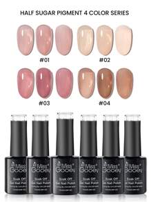 Miss Gooey New Jelly Ice Transparent Nude Color Nail Polish Gel, Pink Light Color Gel Nail Polish, Peelable UV LED Nail Art Gel Nail Gel, Suitable For Nail Salon And Home DIY - Multicolor - View 11