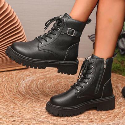 1 Pair Comfortable & Versatile Thermal Lined Buttoned Boots For Women, Warm For Casual Wear