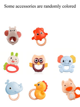 1pc Baby Rattle, Children's Early Education, Children's Double-Headed Handle Rattle Toys, Baby Toys, Baby Gifts. Baby Hearing Tools, Baby Hands-On Toys, Baby Masticators, Baby Tooth Training, Teeth Grinding Toys, Teething Toys (Note: Some Accessories Are Randomly Colored)