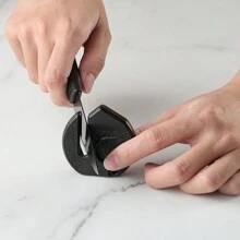 1pc Black Sharp Fruit Knife [Ceramic Sharpener Included], Multi-Purpose Anti-Corrosion Nonstick Fruit Knife