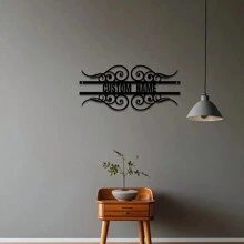 Biển kim loại tên và số tùy chỉnh, Biển địa chỉ bằng sắt rèn, Biển số nhà | Biển địa chỉ bằng kim loại | Biển địa chỉ | Biển số nhà | Đồ trang trí địa chỉ cá nhân | Quà tặng tân gia | Nghệ thuật treo tường bằng kim loại ngoài trời cho cửa trước - Nhiều màu - Xem 4