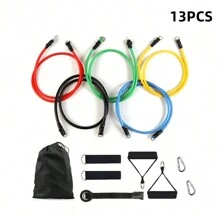 13PCS/Set Fitness Resistance Bands Kit Handles Training Exercise For Yoga Gym Workout - Multicolor - View 3
