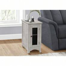 Accent Table, End, Side Table, Narrow, Nightstand, Bedroom, Lamp, Storage, Grey Veneer, Transitional,TrendyHome