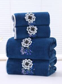 1 pieza Toalla de baño de felpa coral bordada, diseño bordado, artículo de moda, súper suave y absorbente, amigable con la piel, romántico y elegante, adecuado para parejas, disponible en diferentes tamaños para uso doméstico, uso diario, baño, gimnasio, hotel, artículo necesario, excelente regalo para el Día de San Valentín, Día de la Madre, decoración del baño del hogar, verano, vuelta al colegio, para salones de belleza, hogar, baño