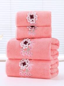 1 pieza Toalla de baño de felpa coral bordada, diseño bordado, artículo de moda, súper suave y absorbente, amigable con la piel, romántico y elegante, adecuado para parejas, disponible en diferentes tamaños para uso doméstico, uso diario, baño, gimnasio, hotel, artículo necesario, excelente regalo para el Día de San Valentín, Día de la Madre, decoración del baño del hogar, verano, vuelta al colegio, para salones de belleza, hogar, baño