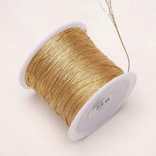 0.2-1mm 15-100M Nylon Cord Thread For Jewelry Making, Non-Elastic Beading String For DIY Bracelets, Necklaces, Metallic Silvery And Yellow, Multiple Spools