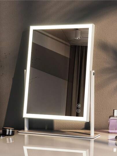 FENCHILIN Makeup Spiegel Bluetooth Player, 30cm 41cm, LED Lights, Desk, Bedroom Can Mirror, Wit view 10