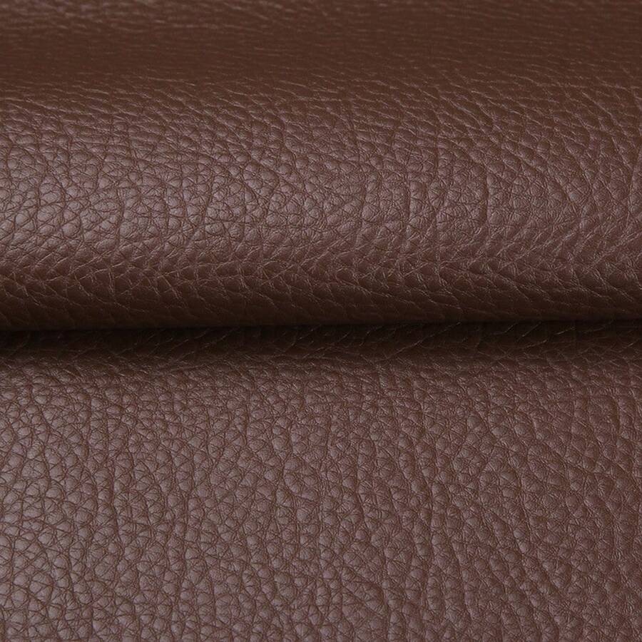 54 X 36 Inch Faux Leather Fabric Upholstery Pleather Marine Vinyl With Cotton Backing Litchi Pattern For Handmade DIY Sewing Crafts - Cà phê nâu - Xem 1