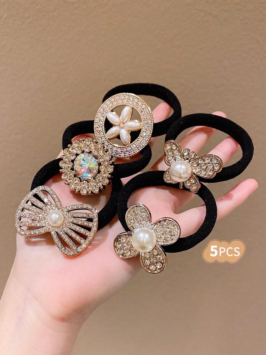 5/10pcs Girls Colorful Elastic Hair Ties