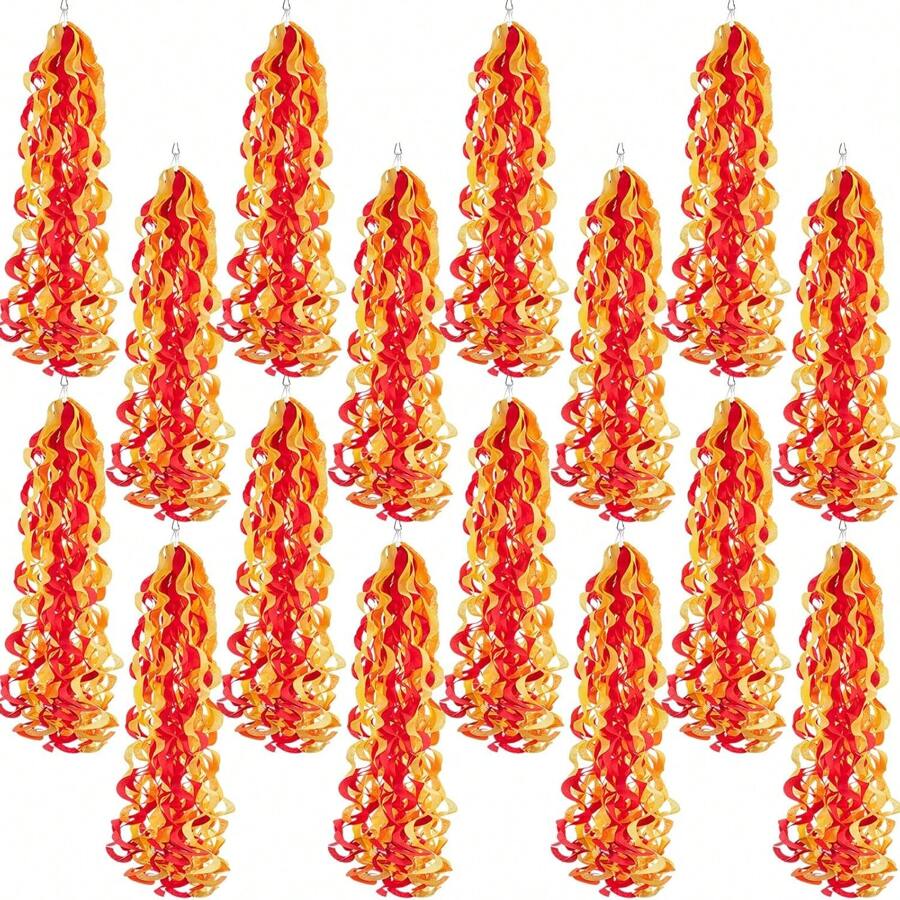 Fire Themed Hanging Party Decorations Firefighter Birthday Fire Decor Colorful Fire Party Hanging Swirls Pentecost Decorations Fireman Party Supplies For Events Gatherings Celebrations,Home Decor ,Room Decor,Wall Decor Gifts Graduation - Red Orange - View 1