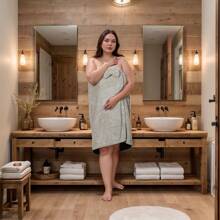 1pc Oversized Bathrobe, Thick, Enlarged And Extended, Bathroom Supplies, Shower Products, Quick Drying With Water Absorption Summer Wedding Home Bathroom Decor Back To School