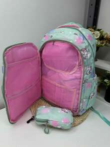 Women Backpack, Open Door Refrigerator Type, Waterproof Student Backpacks 3301 - màu xanh lá - Xem 5