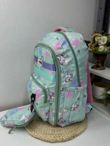 Women Backpack, Open Door Refrigerator Type, Waterproof Student Backpacks 3301 - màu xanh lá - Xem 4