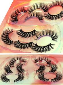 5pairs/Set C Curl 3D Faux Mink Hair Fluffy False Eyelashes With Butterfly Shaped Tray, Natural Looking,Cat-Eye Cartoon False Eyelashes With Messy Wispy End, Eyelash Extension Kit,Dramatic Volume False Eyelashes, Fluffy Russian Big Curling Imitation Mink Hair Eyelashes,Thick And Soft, Reusable, Individual Packaging, Makeup Tool For Beauty,Small Packaging Is Suitable For Tourism Use - 交叉款 - 查看 9