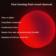 100pcs Fast Burning Fruit Charcoal For Incense Burning, Arabic Spices, Charcoal, Smokeless Charcoal, Suitable For Home Burning, Barbecue, Indoor Fire, Outdoor Camping And Tea Making