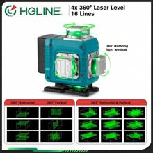 ONEVAN 16 Lines 4D Laser Levels 360 Horizontal Vertical Green Line Laser Level Self-Leveling Measure Leveling Tool - 2 Battery-uK Plug - View 12