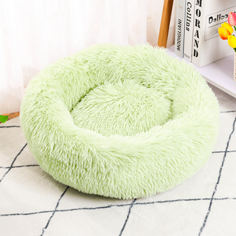 1 pieza Cama de mascota de peluche unicolor, base cálida y antideslizante, para mascotas pequeñas/medianas de interior en invierno