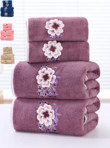 1 pieza Toalla de baño de felpa coral bordada, diseño bordado, artículo de moda, súper suave y absorbente, amigable con la piel, romántico y elegante, adecuado para parejas, disponible en diferentes tamaños para uso doméstico, uso diario, baño, gimnasio, hotel, artículo necesario, excelente regalo para el Día de San Valentín, Día de la Madre, decoración del baño del hogar, verano, vuelta al colegio, para salones de belleza, hogar, baño