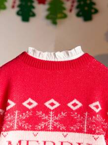 RUNONWHEELS 5 Halloween Merry Christmas Printed Casual Solid Color Crew Neck Loose Fit Long Sleeve Knit Sweater For Women (Shirt Not Included)