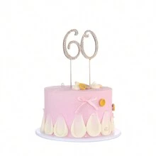 1 st. Grote maat 15, 16, 17, 18, 60 jaar oud verjaardagsfeest strass taarttopper decoratie, Happy Birthday middelste nummer taarttopper, bruiloft verjaardagstaartprikker
